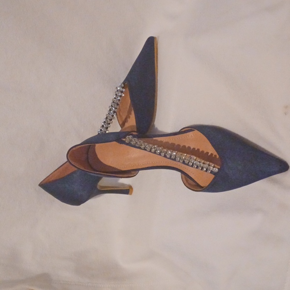 Royal blue sparkly heels